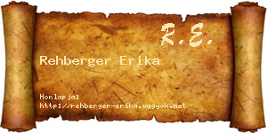 Rehberger Erika névjegykártya